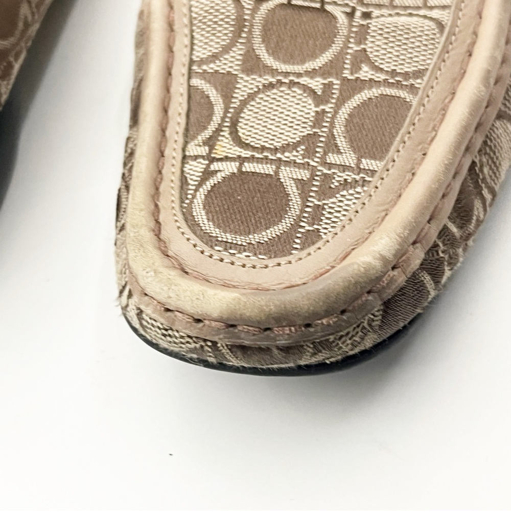 SALVATORE FERRAGAMO Brown Patterned Slip On Driving Loafers, Size 8.5AA - Picture 10 of 11